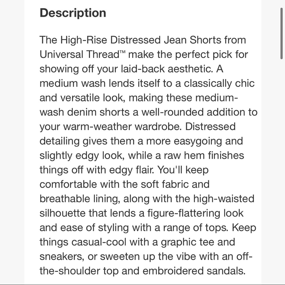 Universal Thread - High Rise Distressed Jean Short - Picture 4 of 8